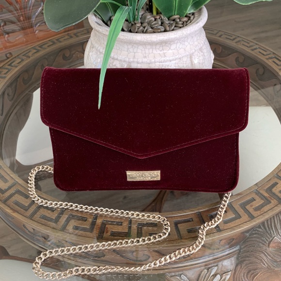 Jimmy Choo Handbags - ♥️♥️JIMMY CHOO BURGUNDY VELVET EVENING BAG♥️♥️